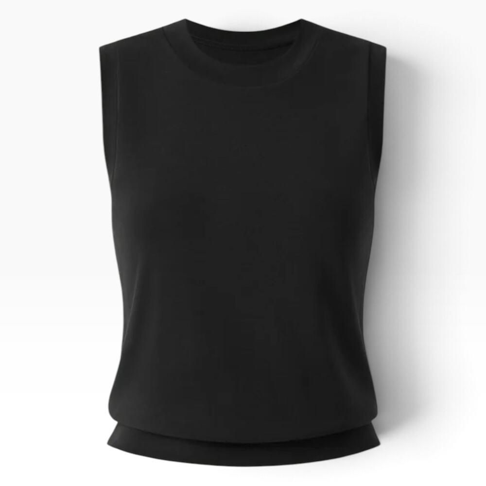 NWT OGL Sandwashed Crew Neck Tank Top Black Size Small